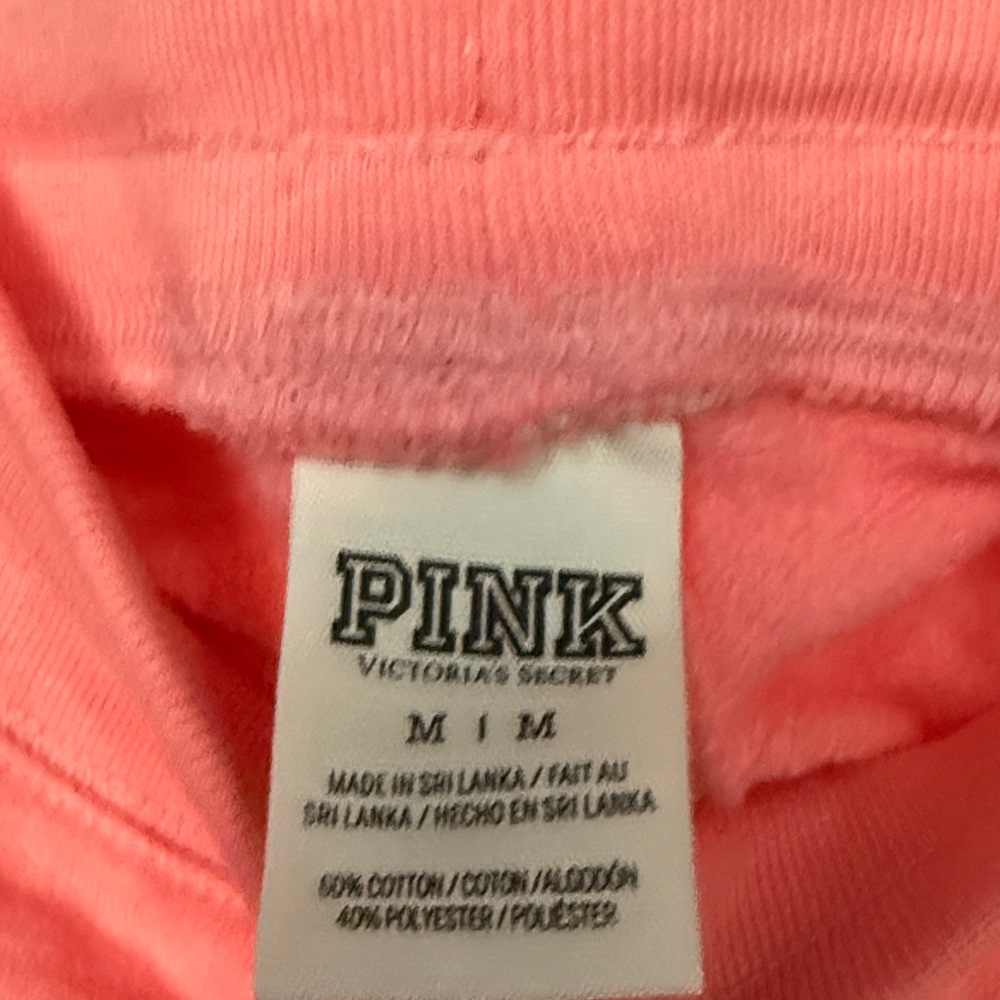 PINK Victoria's Secret Coral Pink Joggers with White Logo - Picture 2 of 7